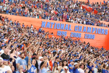 Fans during the Gators' game against the Florida Atlantic Owls on Saturday, September 5, 2026 at Ben Hill Griffin Stadium in Gainesville, Fla. / UAA Communications photo by Victoria Riccobono