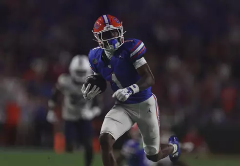 Florida wide receiver Vernell Brown III during the Gators' game against the Florida Atlantic Owls on Saturday, September 5, 2026 at Ben Hill Griffin Stadium in Gainesville, Fla. / UAA Communications photo by Audrey Djuricich