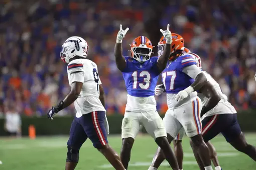 during the Gators' game against the Florida Atlantic Owls on Saturday, September 5, 2026 at Ben Hill Griffin Stadium in Gainesville, Fla. / UAA Communications photo by Hannah White