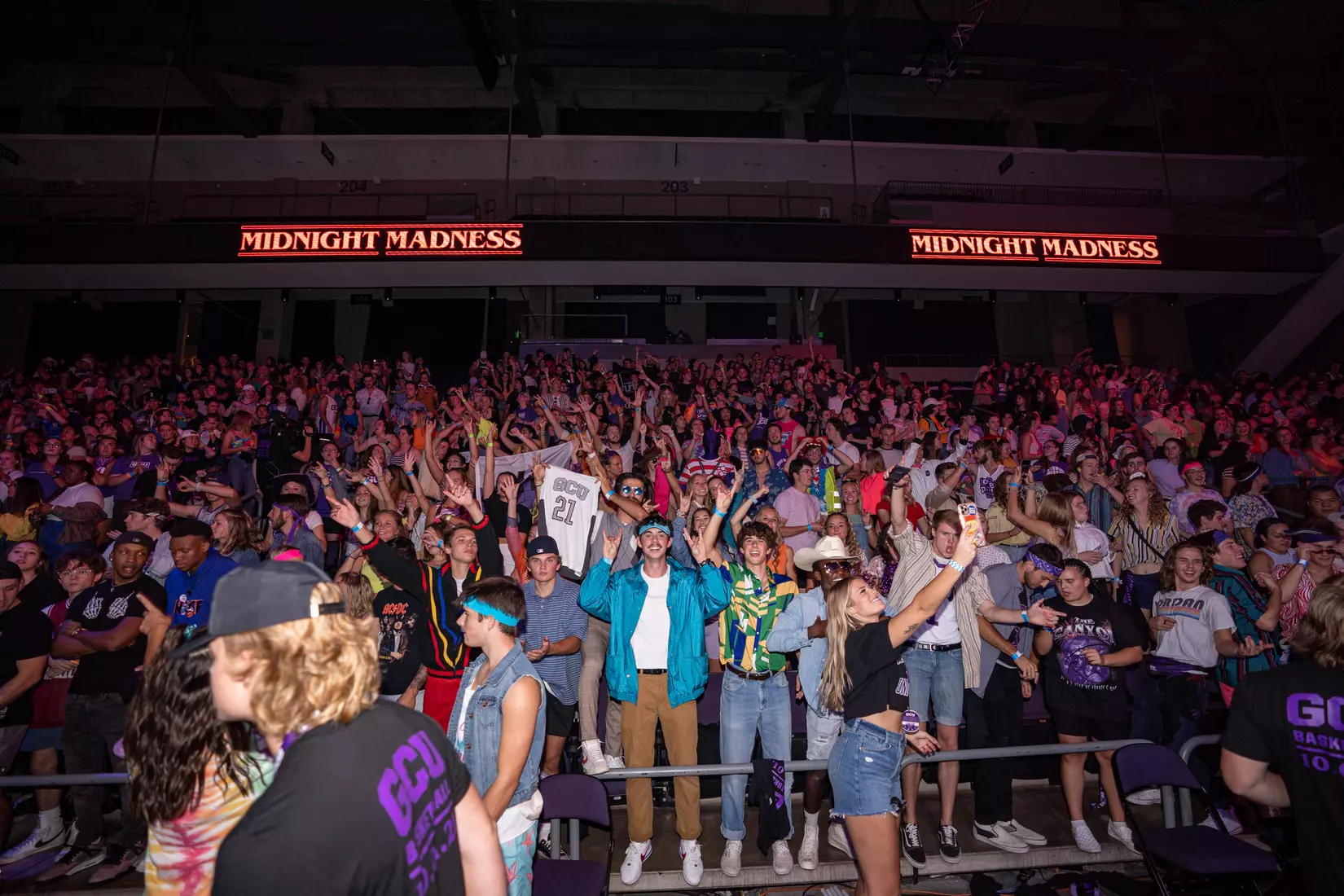 PHOENIX, AZ - October 1: The GCU Havocs pack GCU Arena for the unofficial tip-off to basketball season at 2021 Midnight Madness.