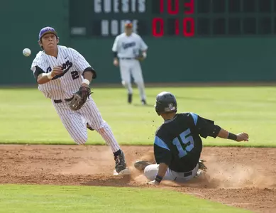 P.J Garcia plays to the first base for an out.