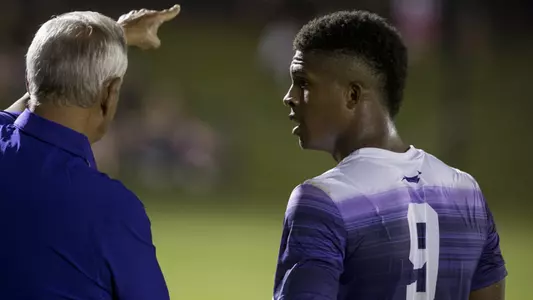 GCU soccer star Niki Jackson listens to the guidance of Coach Schellas Hyndman.