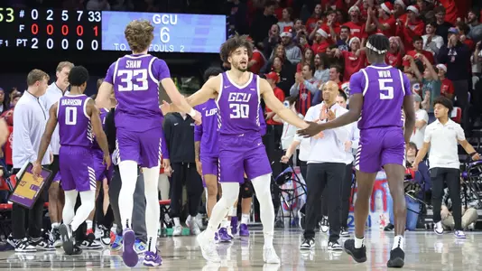 Lynchburg, VA Dec. 9, 2023: Grand Canyon snapped Liberty's 20-game home winning streak with a 69-64 win against the Flames at Liberty Arena. Photo David Kadlubowski/GCU