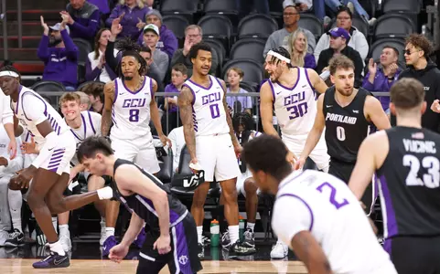 Phoenix, AZ dec. 16, 2023: The Grand Canyon Antelopes defeat Portland 91-63 on Saturday night in the Colangelo Classic at the Footprint Center in Phoenix, AZ. Photo David Kadlubowski/GCU
