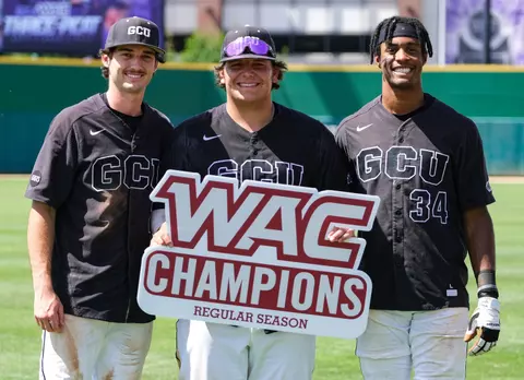 PHOENIX, AZ - MAY 20: Grand Canyon University baseball defeats California Baptist University 8-1, GCU baseball wins WAC regular season title (Photo by: Rachel Sollazzo/GCU)