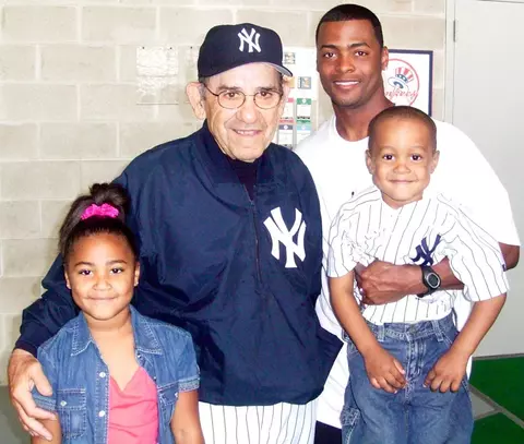Homer Bush Jr. and Yogi Berra