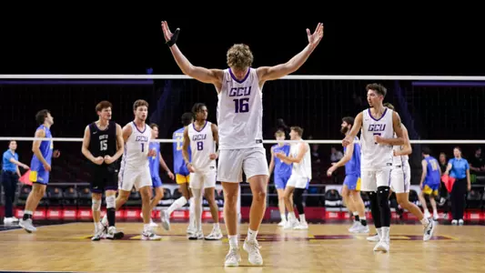 Hickman celebrating in MPSF Tournament