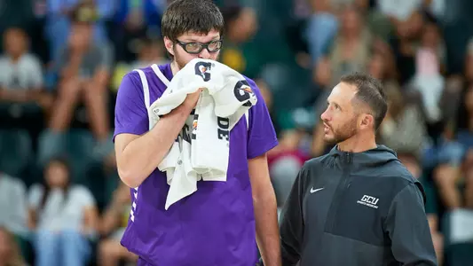 Waco, TX Oct. 10, 2025 : The Lopes fall 74-79 to Baylor University in a gritty exhibition game at Foster Pavilion in Waco, Texas.. David Kadlubowski/GCU.