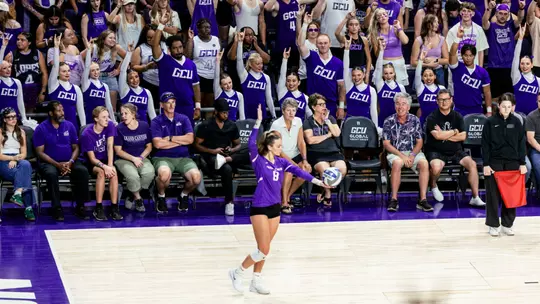 GCU Women's Volleyball starts off 1-0 in a packed GCU Arena. Jayden Todd/GCU Athletics
