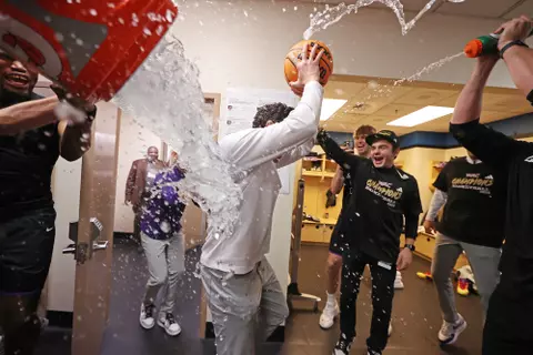 Las Vegas, NV March 15, 2025 : Lopes earn a 89-82 win over Utah Valley in their WAC Championship game in Las Vegas. David Kadlubowski/GCU