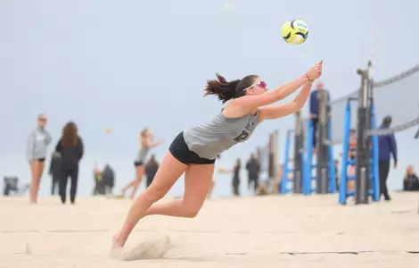 Huntington Beach, Calif. April 23, 2025 : The Lopes drop their match against Cal, 3-1 during the MPSF Tournament in Huntington Beach, Calif. David Kadlubowski/GCU