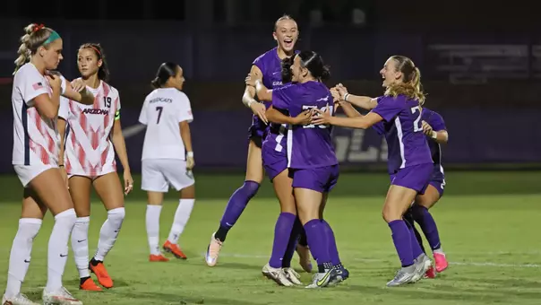 Phoenix, AZ August 12, 2026: Women’s soccer beats Arizona 2-0 in their home opener nat GCU Stadium. David Kadlubowski/GCU