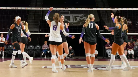 team huddle after a point