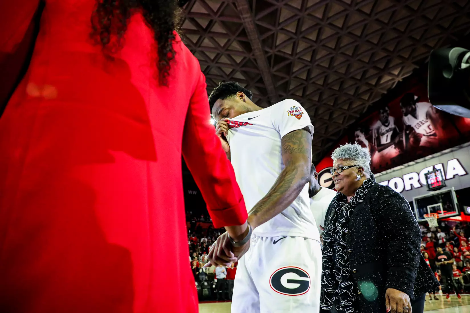 Georgia basketball player Tyree Crump (4) during Georgia's senior night before a game against Florida at Stegeman Coliseum in Athens, Ga., on Wed., March 4, 2020. (Photo by Tony Walsh)