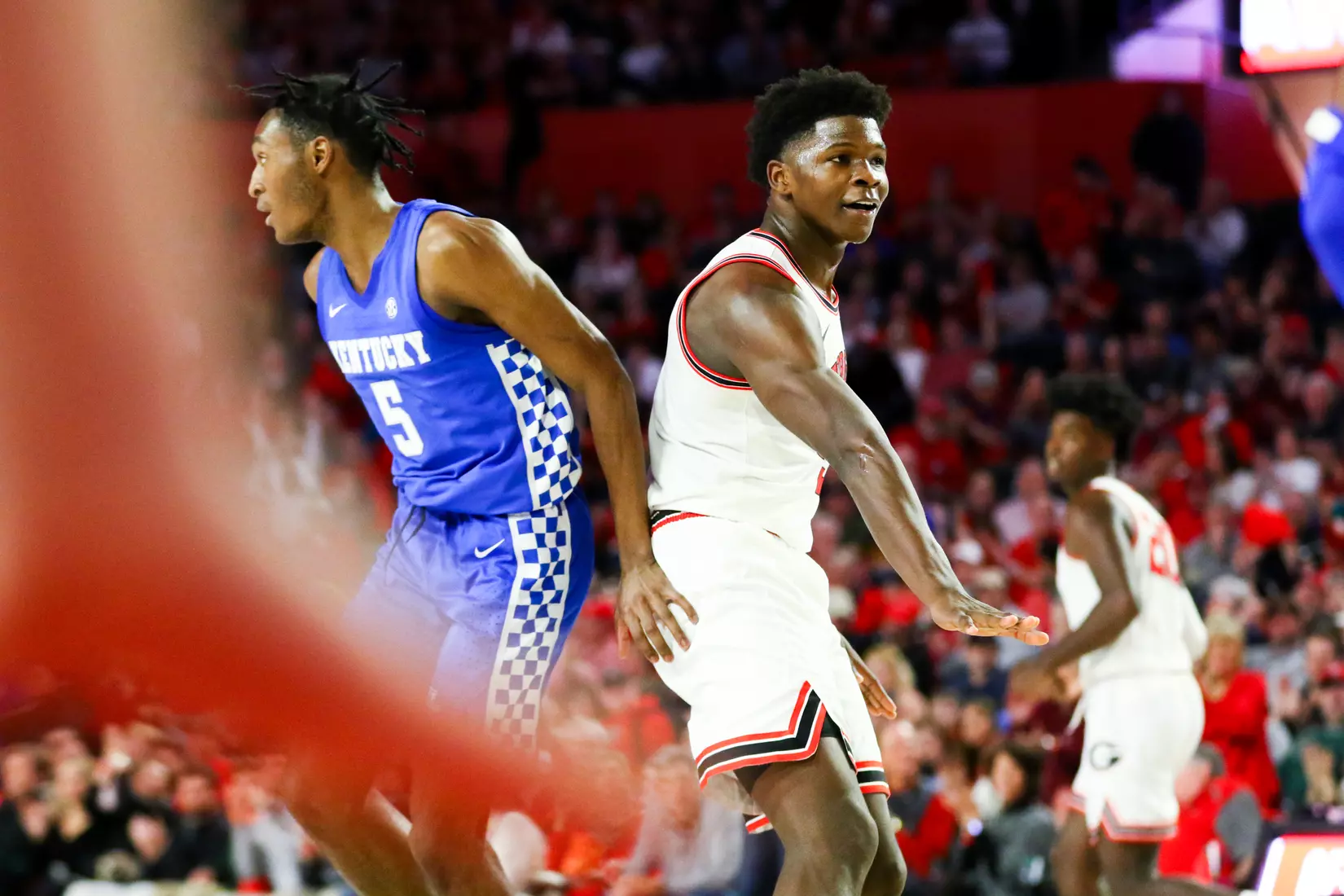 Georgia basketball player Anthony Edwards (5) during the Bulldogs' game against Kentucky at Stegeman Coliseum in Athens, Ga., on Tues., Jan. 7, 2020. (Photo by Tony Walsh)