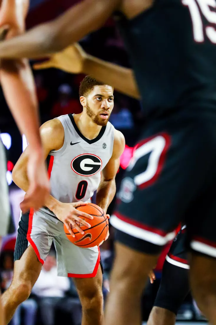 Georgia basketball player Donnell Gresham Jr. (0) during a game against South Carolina at Stegeman Coliseum in Athens, Ga., on Wed., Feb. 12, 2020. (Photo by Tony Walsh)