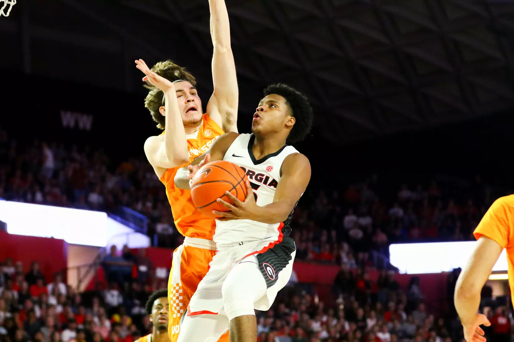 Georgia basketball player Sahvir Wheeler (15) during a game against Tennessee at Stegeman Coliseum in Athens, Ga., on Wed., Jan. 15, 2020. (Photo by Tony Walsh)