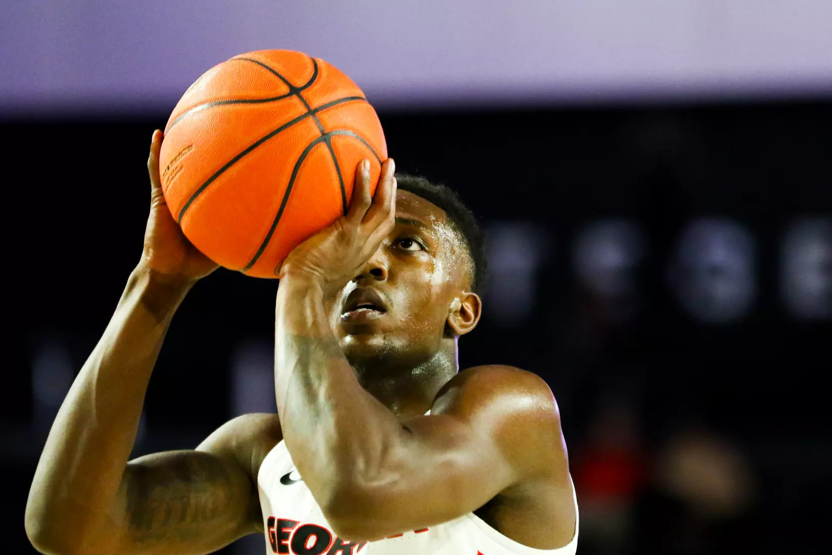 Georgia basketball player Tye Fagan (14) during an exhibition game against Valdosta State in Stegeman Coliseum in Athens, Ga., on Friday, Oct. 18, 2019. (Photo by Tony Walsh)