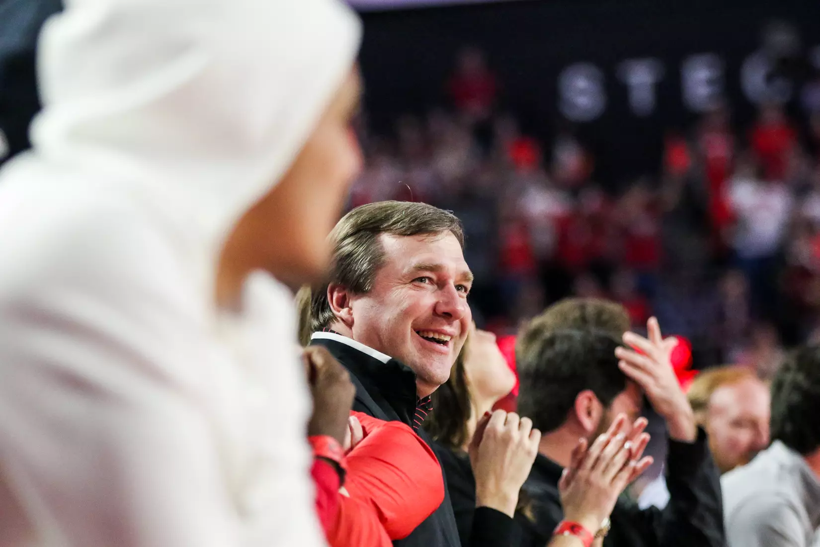 Georgia head coach Kirby Smart during the Bulldogs' game against Kentucky at Stegeman Coliseum in Athens, Ga., on Tues., Jan. 7, 2020. (Photo by Chamberlain Smith)