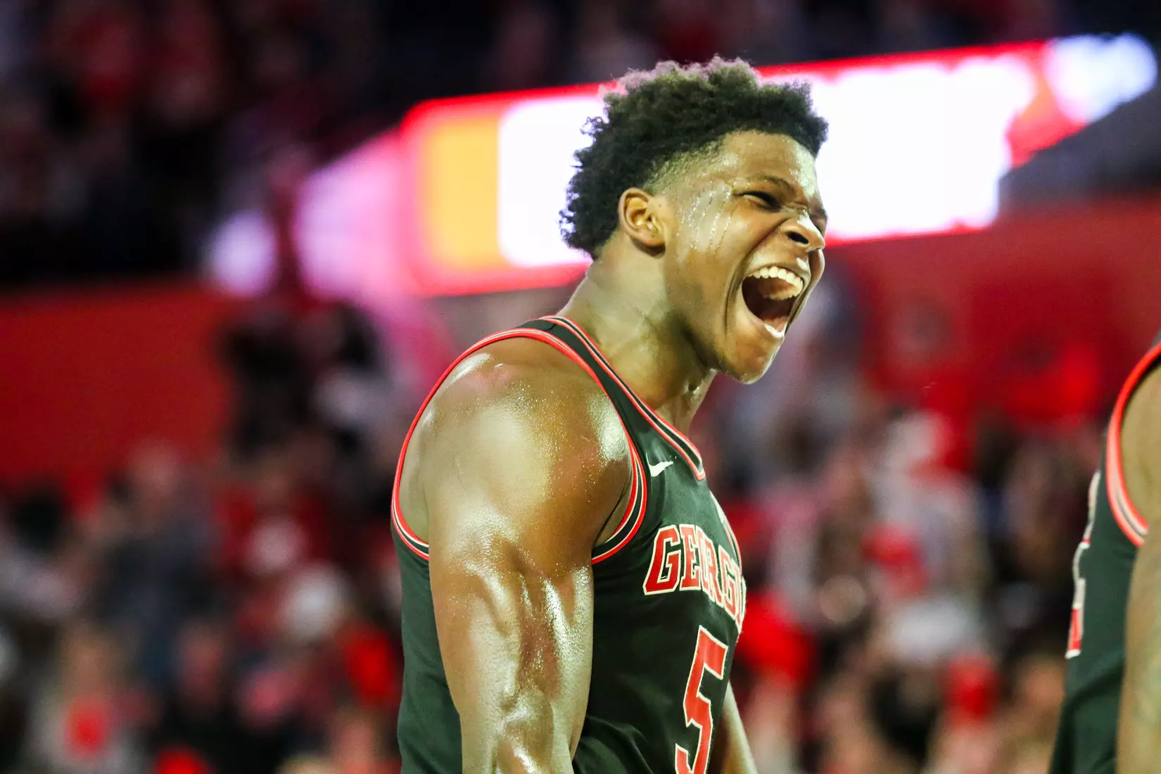 Georgia basketball player Anthony Edwards (5) during a game against Texas A&M at Stegeman Coliseum in Athens, Ga., on Sat., Feb. 1, 2020. (Photo by Chamberlain Smith)