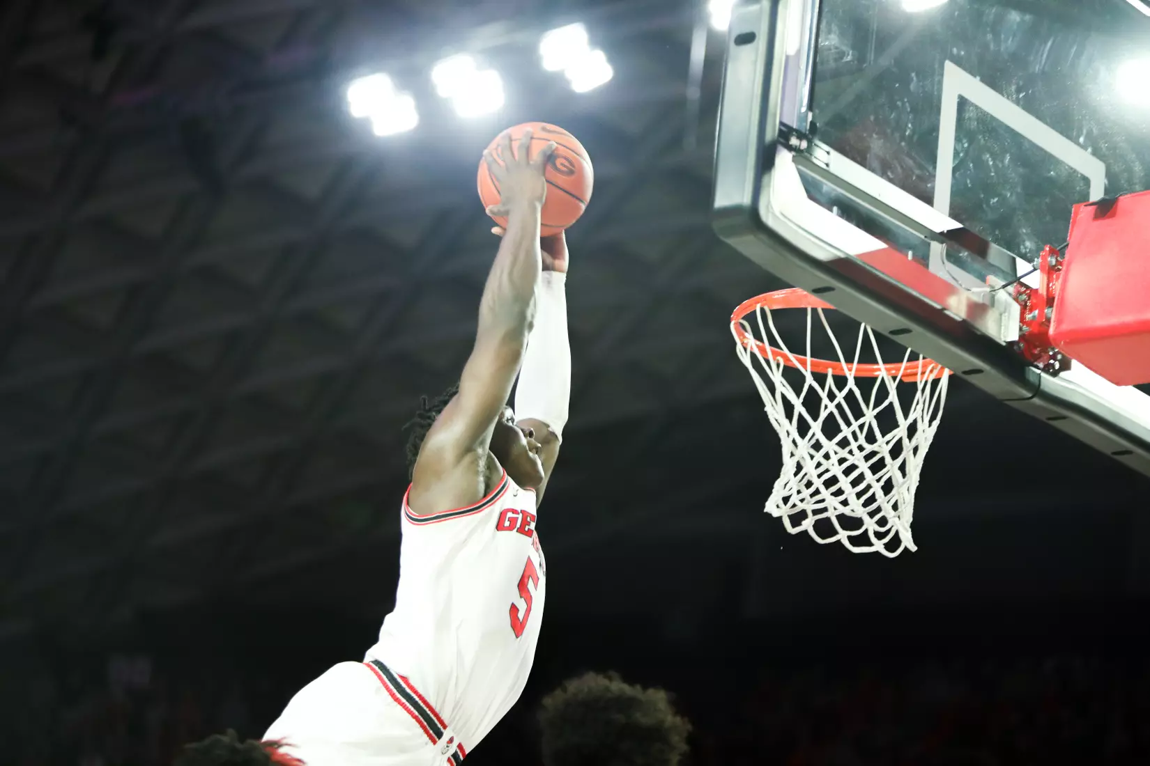 Georgia basketball player Anthony Edwards (5) during a game against Arkansas at Stegeman Coliseum in Athens, Ga., on Sat., Feb. 29, 2020. (Photo by Chamberlain Smith)