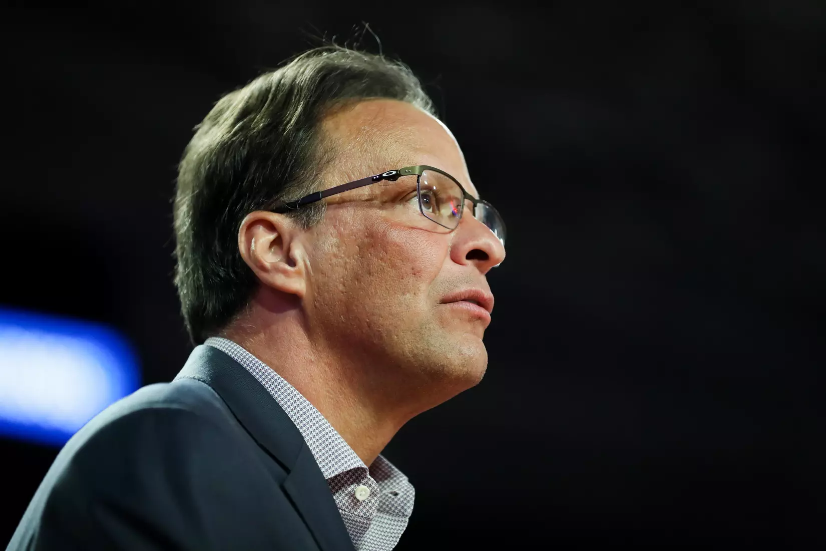 Georgia head coach Tom Crean during the Bulldogs' game against SMU at Stegeman Coliseum in Athens, Ga., on Friday, Dec. 20, 2019. (Photo by Tony Walsh)