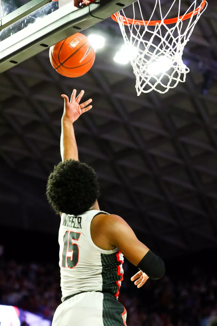 Georgia basketball player Sahvir Wheeler (15) during a game against Ole Miss at Stegeman Coliseum in Athens, Ga., on Sat., Jan. 25, 2020. (Photo by Tony Walsh)