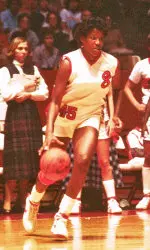 Janet Harris averaged a double-double during 1984-85.