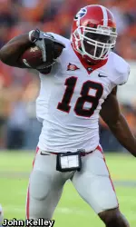 Bacarri Rambo returns an interception against Auburn on Saturday. (Photo by John Kelley)
