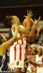 Jasmine Hassell In action against Georgia Southern Sunday afternoon (photo by John Kelley)