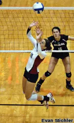 Senior setter Kathleen Gates posted a double-double in both of Georgia's victories last week.
