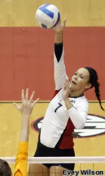Sophomore Brittany Northcutt had a team-best 13 kills vs. No. 20 Tennessee on Sunday.