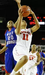 Meredith Mitchell opened her senior season with a double-double.