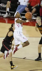 Jasmine James' complete line score included seven points, nine rebounds and six assists.