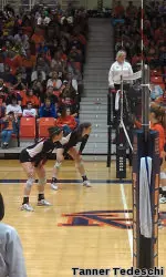 Seniors Kathleen Gates and Ann Dylla at Auburn on Wednesday.