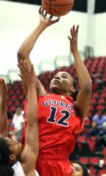 Jasmine Hassell had 12 points and six rebounds vs. Georgetown.