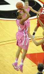 Jasmine Hassell had nine points and 12 rebounds in last year's Pink Zone contest.