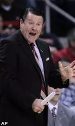 Georgia coach Andy Landers yells instructions in the first half of a first round NCAA women's college basketball tournament game against Middle Tennessee State at the Auburn Arena in Auburn, Ala., Sunday, March 20, 2011. (AP Photo/Dave Martin)
