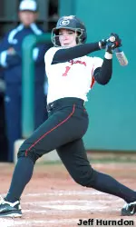 Freshman Julia Echols hit a solo home run in the fourth and drew a walk to start Georgia's 7th inning rally vs. Chattanooga.