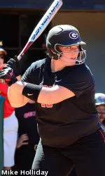 Junior Ashley Razey hit her 10th home run of the season on Friday at Auburn.