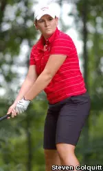 Abby Johnson was even through nine holes on Friday.