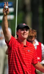 Russell Henley waves to gallery after winning the Stadion Classic at UGA on Sunday.