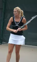 Sophomore Lilly Kimbell won a singles and doubles match Friday.
