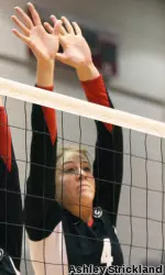 Senior Ann Dylla became the 7th player in school history to record 400 career blocks.