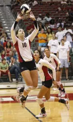 Senior setter Kathleen Gates became just the sixth