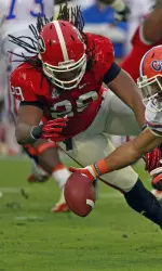 Jarvis Jones on a second half fumble recovery against the Gators
