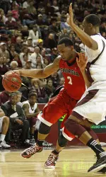 Georgia forward Marcus Thornton (2) drives past Mississippi State forward Arnett Moultrie (23).