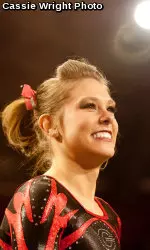 Senior Gina Nuccio is ranked sixth on bars.