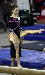 Sophomore Laura Moffatt competed on beam for the first time this season.