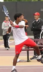 KU Singh won his singles match to tie the team score at 3-3.